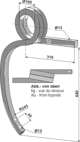 Double coil spring, right