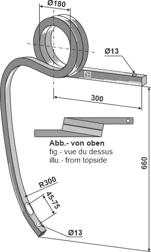 Double coil spring, right