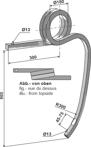 Double coil spring, left