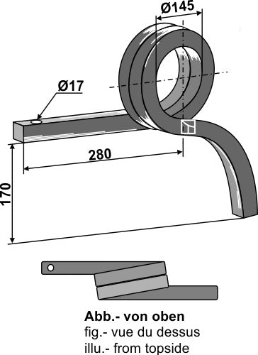 Double coil spring, left
