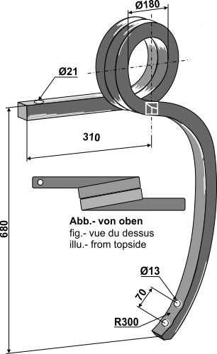 Double coil spring, left