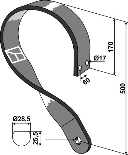Spring shank - left model
