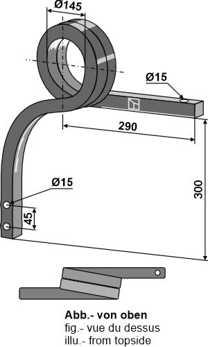 Double coil spring, right