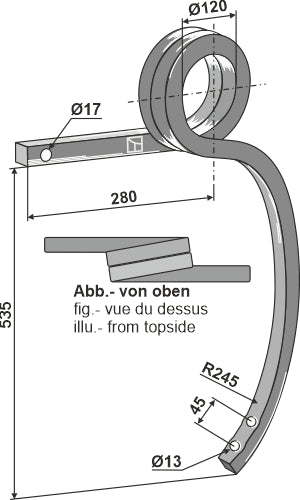 Double coil spring, left
