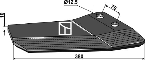 Replacement wings - hard metal faced - back side - right