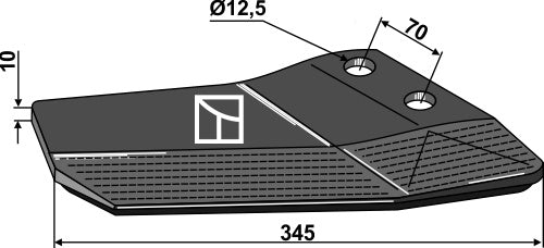 Replacement wings - hard metal faced - back side - right