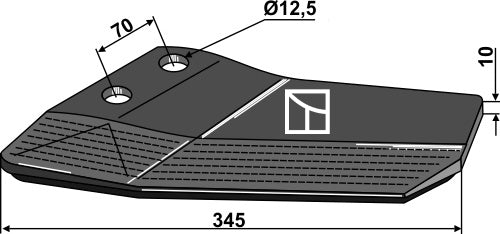 Replacement wings - hard metal faced - back side - left