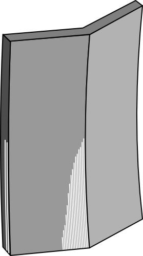 Short stub end wear-cutting edge, right model