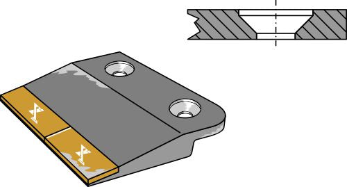 bolt-on front part - left - Hard metal