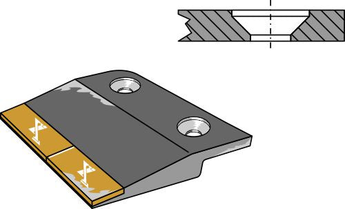 bolt-on front part - right - Hard metal