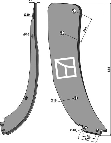 Subsoiling shank - right model