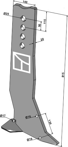 Subsoiling shank Solo Pro-Lift
