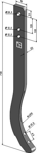 Cultivator shank - 750mm