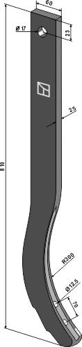 Cultivator shank - 810mm