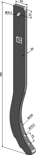 Cultivator shank - 900mm