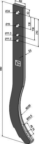 Cultivator shank - 900mm