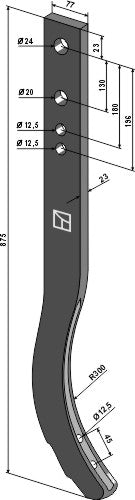 Cultivator shank - 875mm