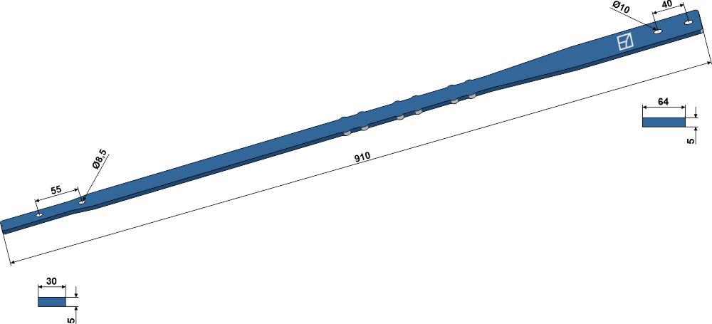 Leaf spring for trailed share