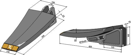 Sweep for Subsoiling tine - Hard metal