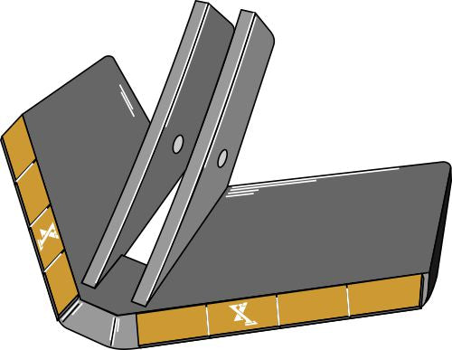 Stubble share 350mm - Hard metal