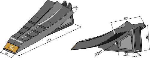 Sweep for Subsoiling tine - Hard metal
