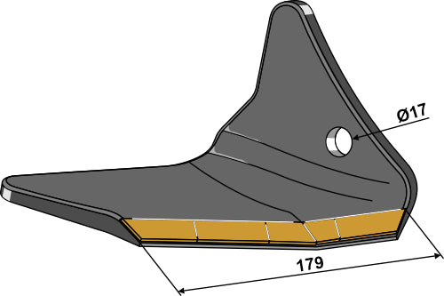 Replacement wing Hard metal - right