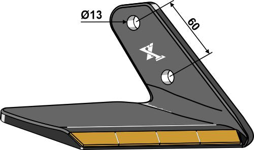 Replacement wing Hard metal - right