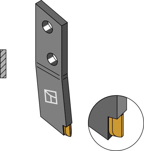 Bolt-on tine - left - Hard metal