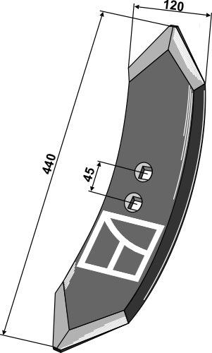 Cultivator share 440mm
