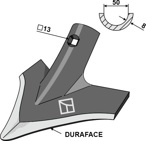 Sweep share 240mm - DURAFACE