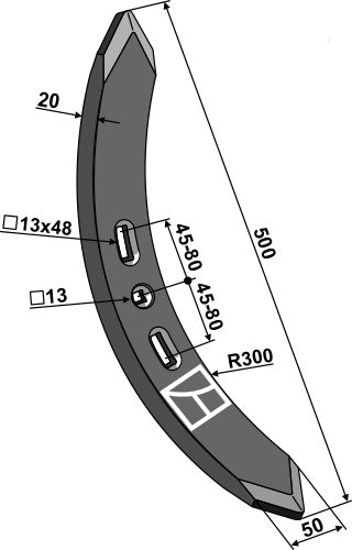 Cultivator share 500mm