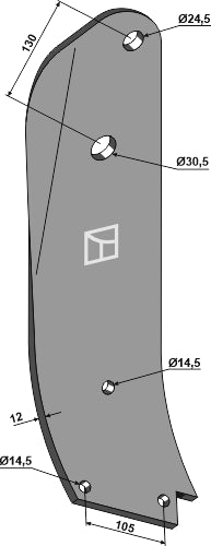 Subsoiling shank - right model