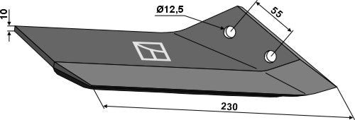 Replacement wings - hard metal faced - back side - right