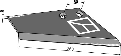Replacement wing for stubble share, right