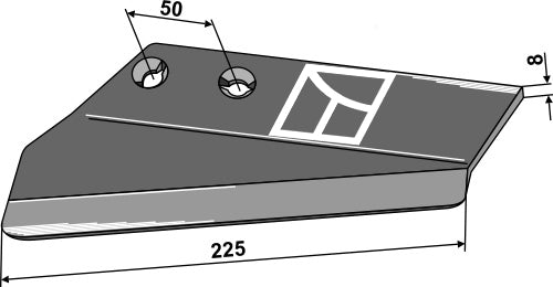 Replacement wing for stubble share, left