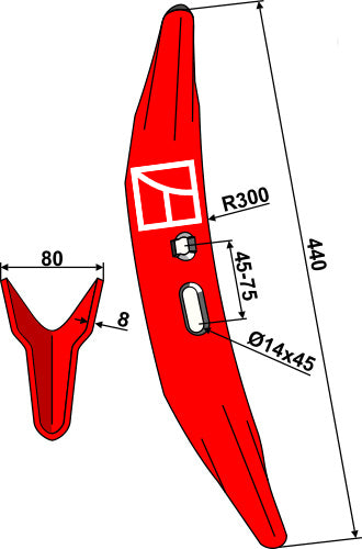 Cultivator share Melone 450mm