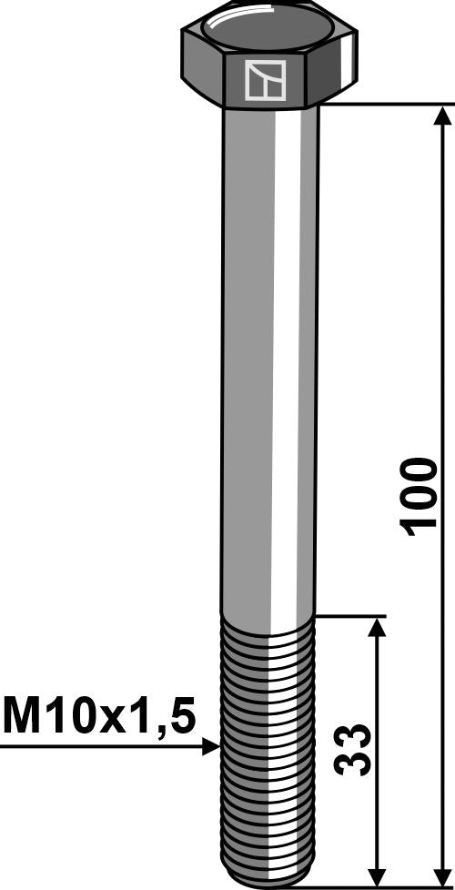 Hexagon bolt M10x1,5x100 without nut