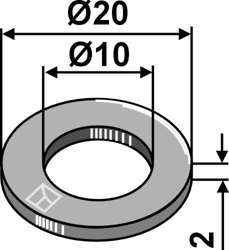 Aluminium washer Ø20x2xØ10