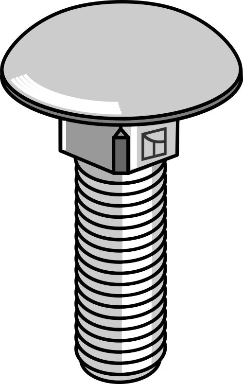 Saucer-head screw M10x1,5x20 without nut - galvanized