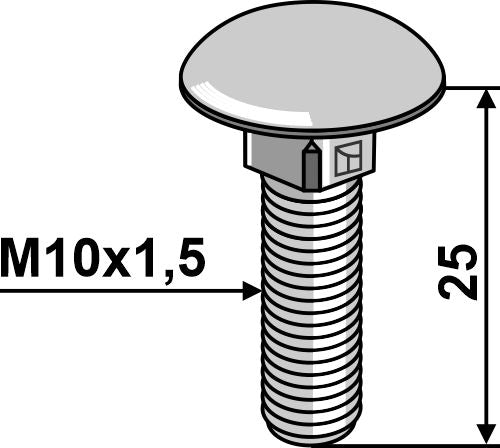 Saucer-head screw M10x1,5x25 without nut - galvanized