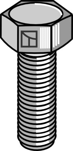 Hexagon bolt M10x1,5x25 without nut - Galvanized