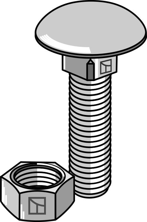 Bolt M10x1,5x30 galvanized with nut