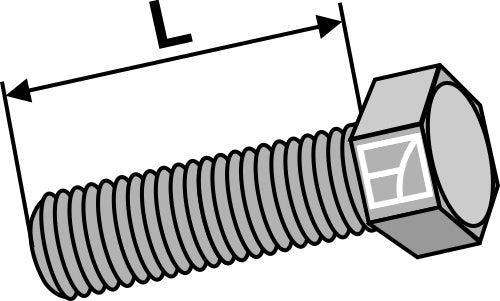 Hexagon bolt M10x1,5x30 without nut - galvanized