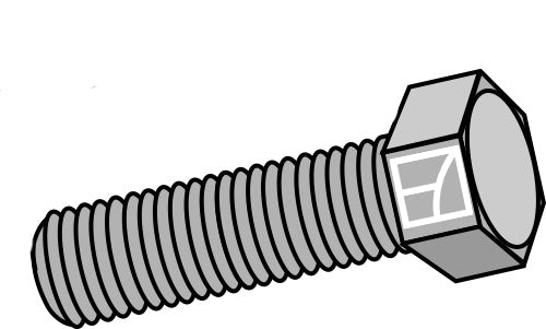 Hexagon bolt M10x1,5x30 without nut - galvanized