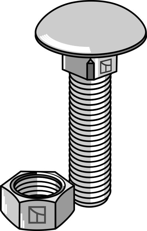 Bolt M10x1,5x35 galvanized with nut