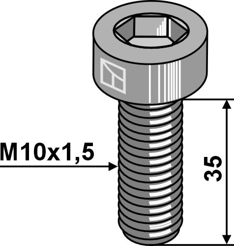 Hexagon socket bolt M10x1,5x35 - Galvanized