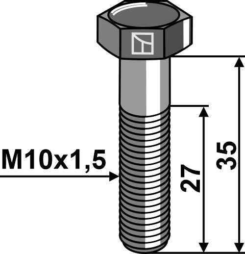 Hexagon bolt M10x1,5x35 without nut