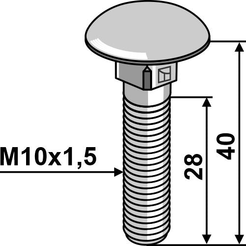 Saucer-head screw M10x1,5x40 - galvanized