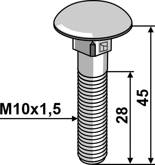 Saucer-head screw M10x1,5x45 - galvanized
