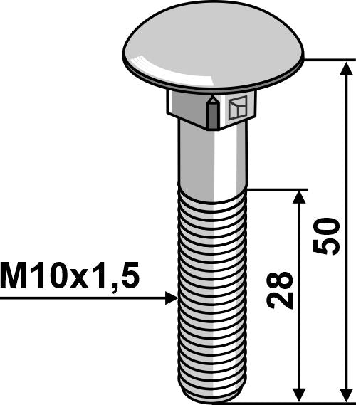 Bolt M10x1,5x50 galvanized without nut